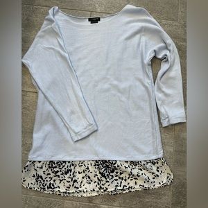 Ann Taylor Petite powdered blue layered boat neck sweater
